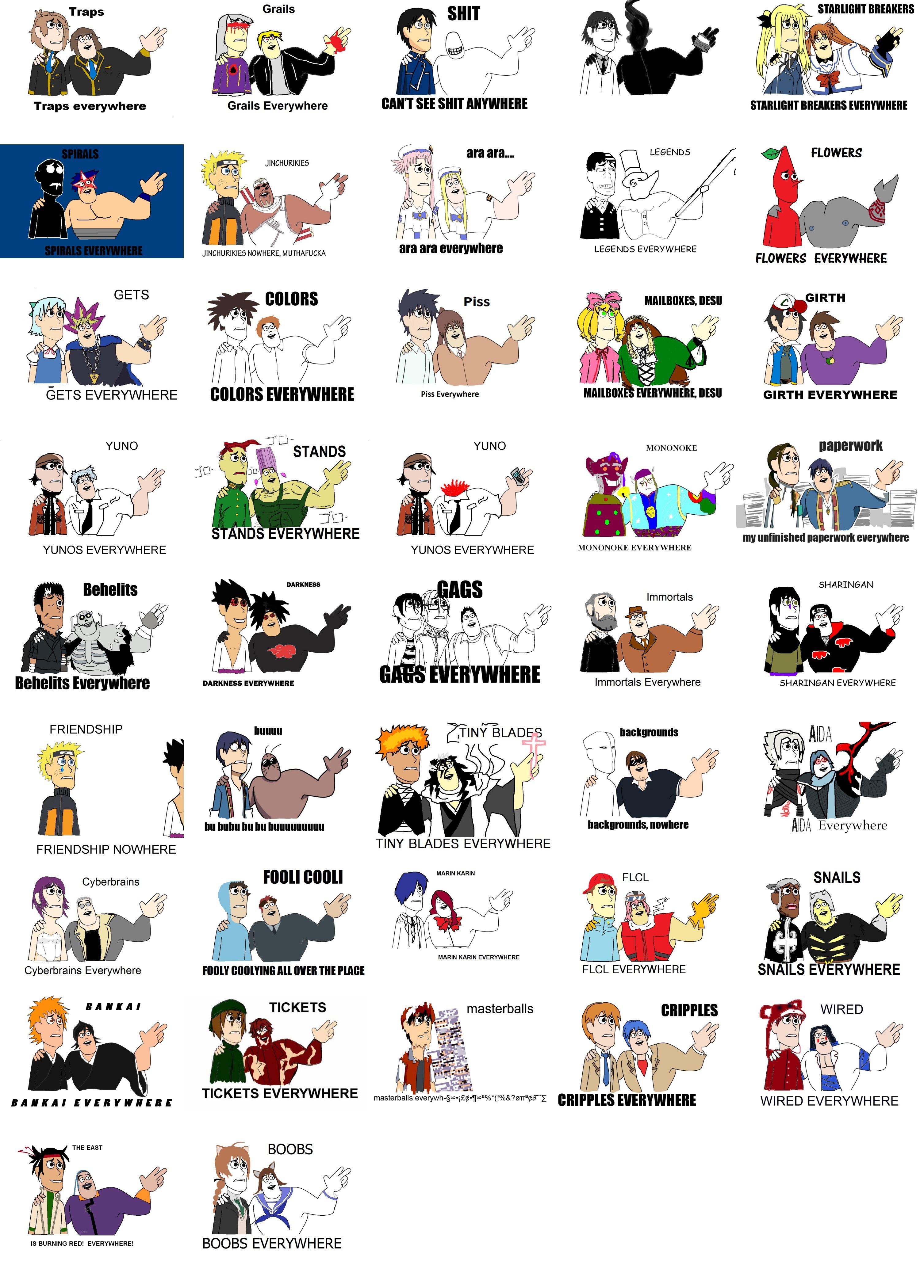 Anime meme grid collection