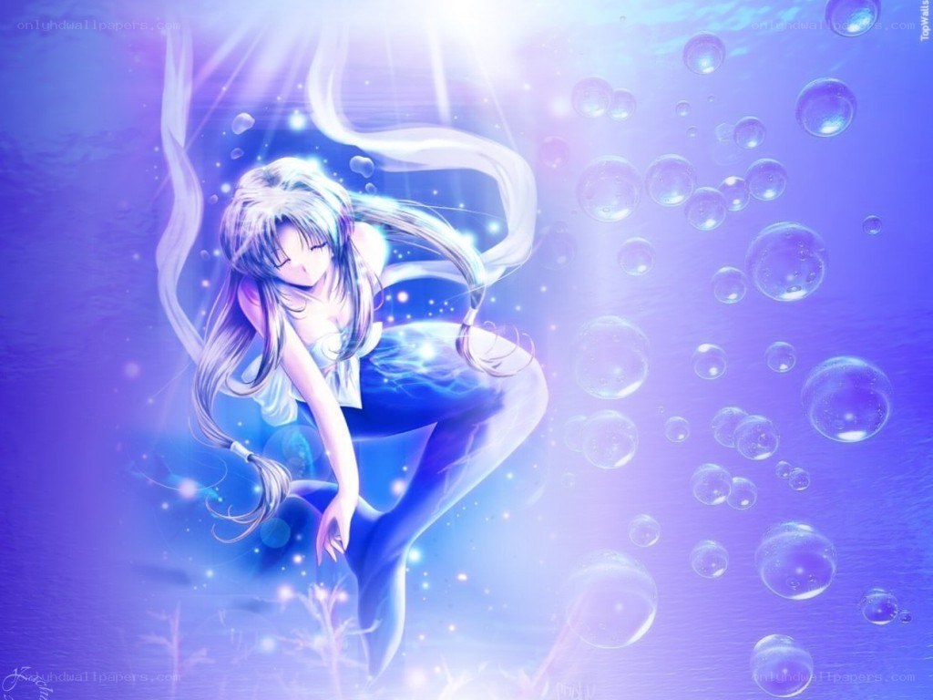 anime mermaid underwater