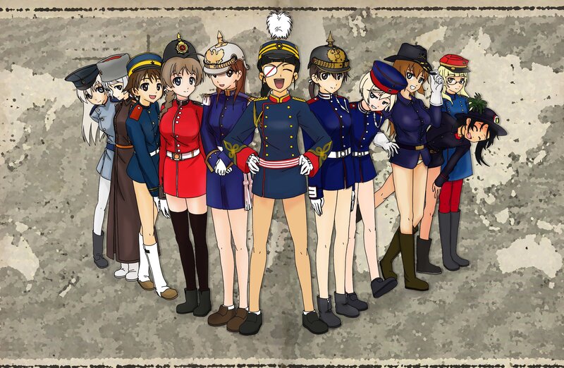 anime military girls group