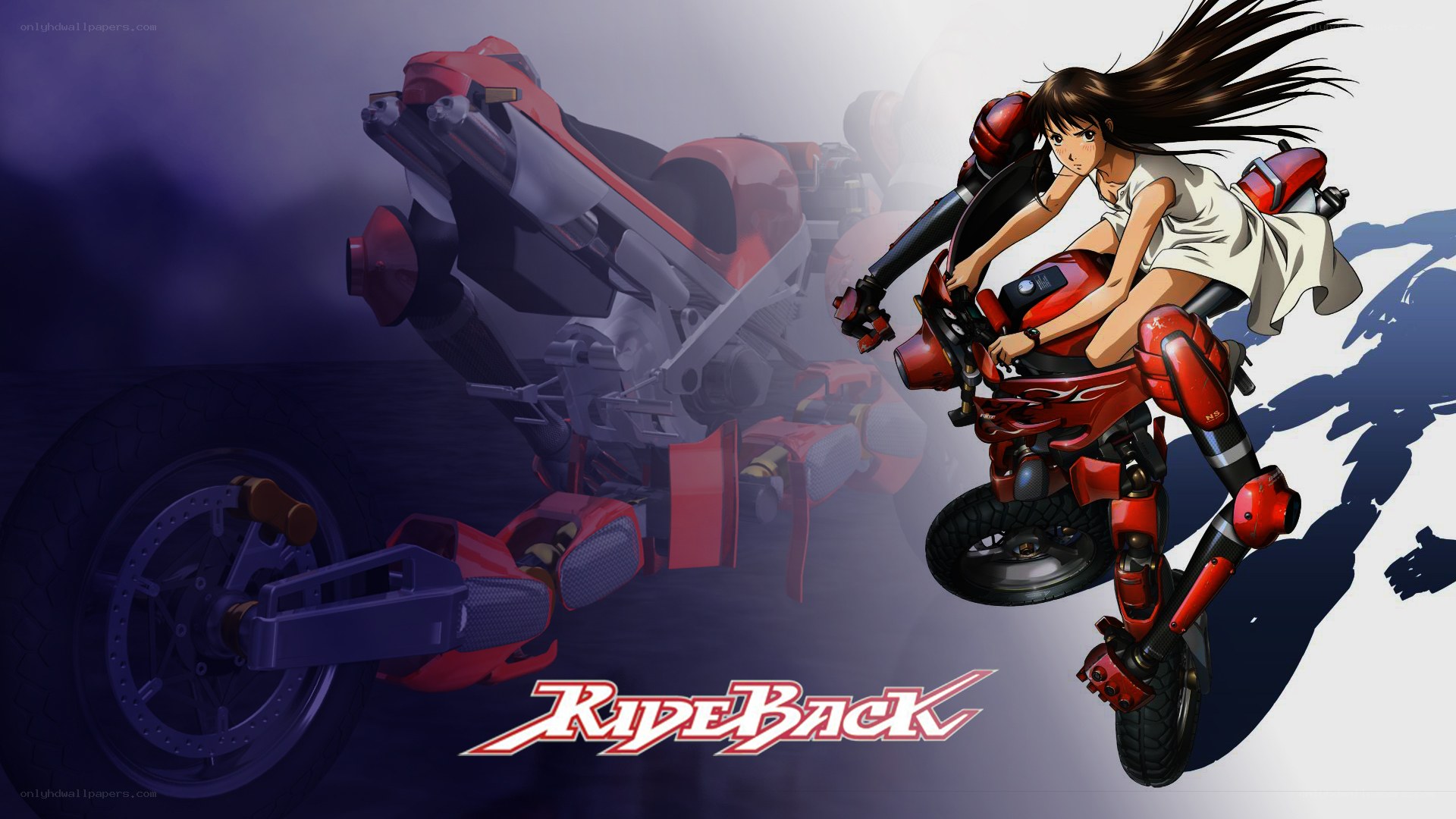 Anime motorcycle rider artwork