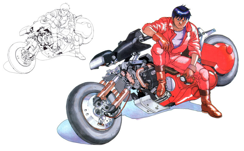 Anime motorcycle rider artwork