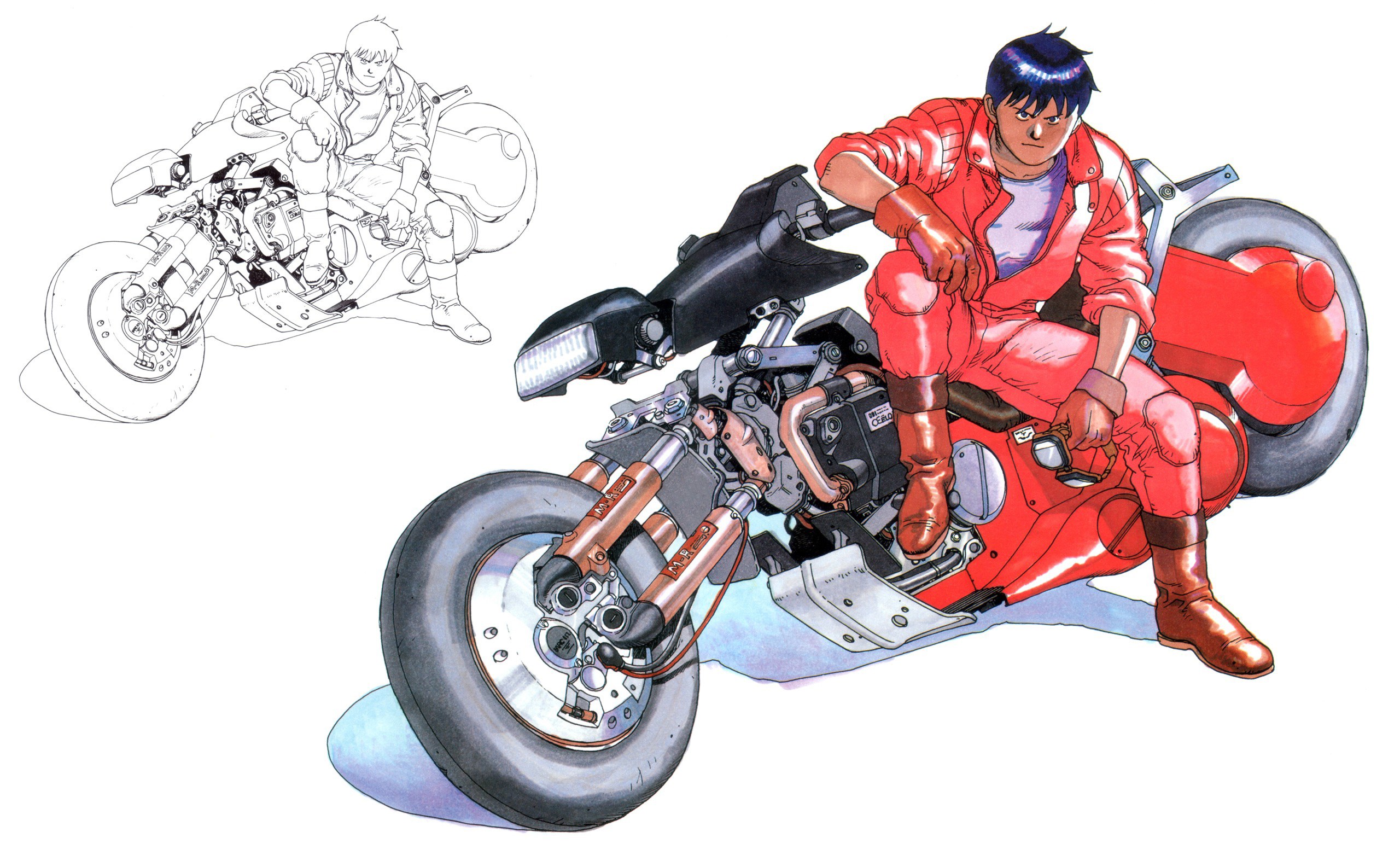 Anime motorcycle rider artwork
