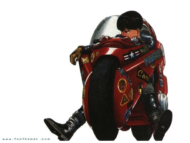 Anime motorcyclist character