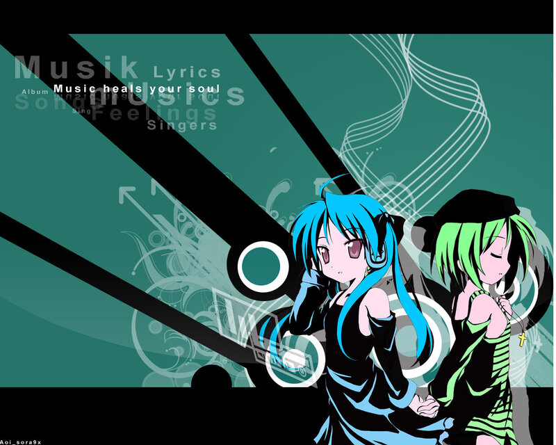 anime music art with two girls