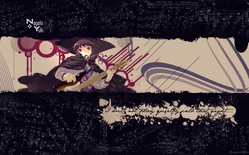 anime musician with bass guitar