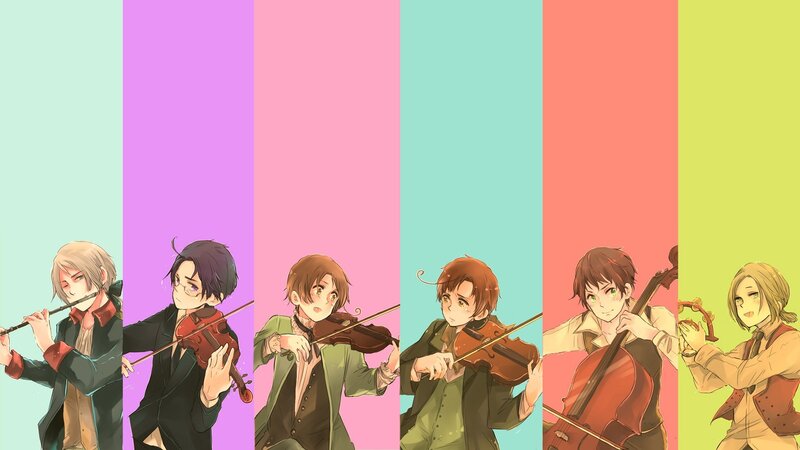 anime musicians playing instruments