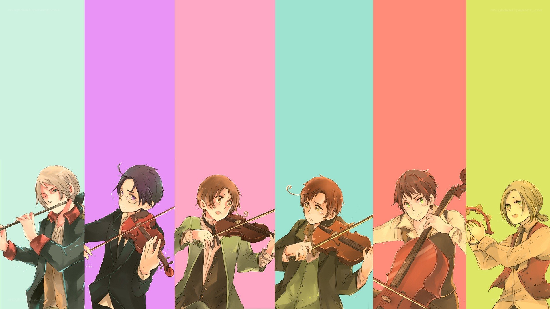 anime musicians playing instruments