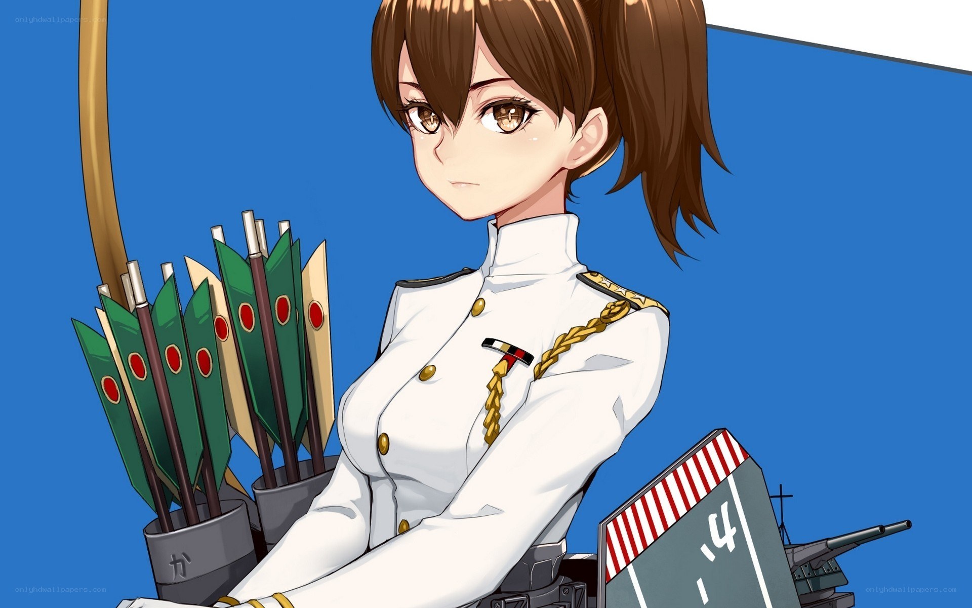 anime naval officer with arrows