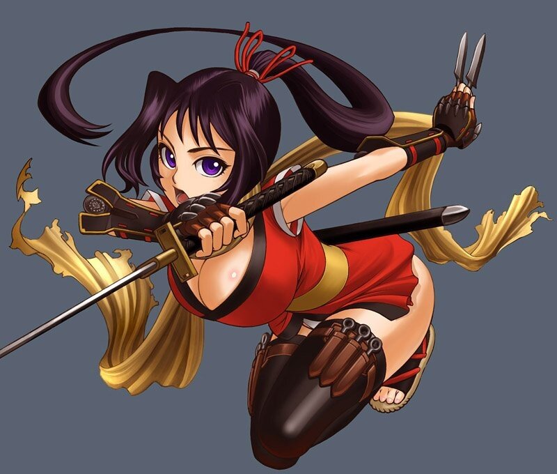 anime ninja girl in action