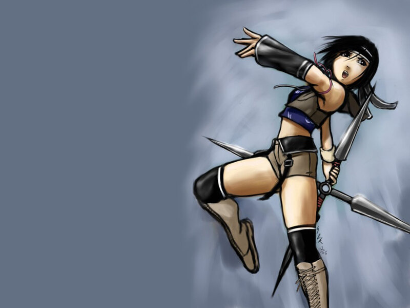 anime ninja girl in action