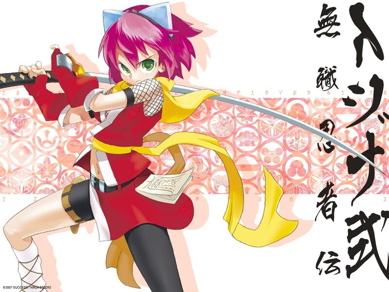 Anime ninja girl with sword