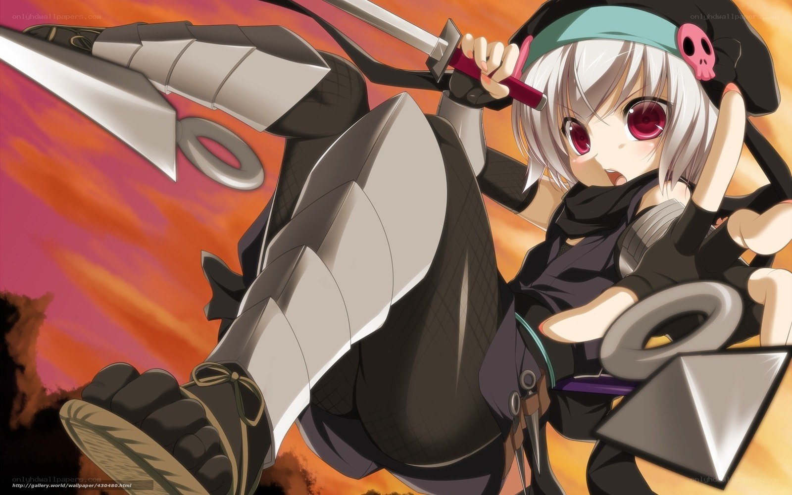 anime ninja girl with sword