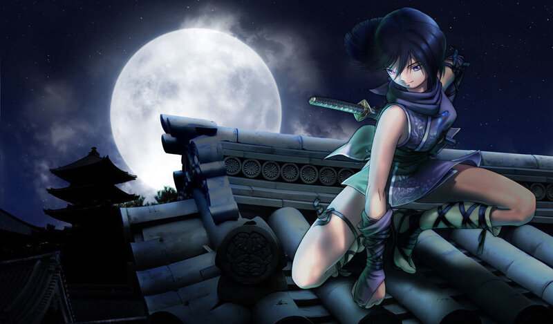 Anime Ninja on Roof