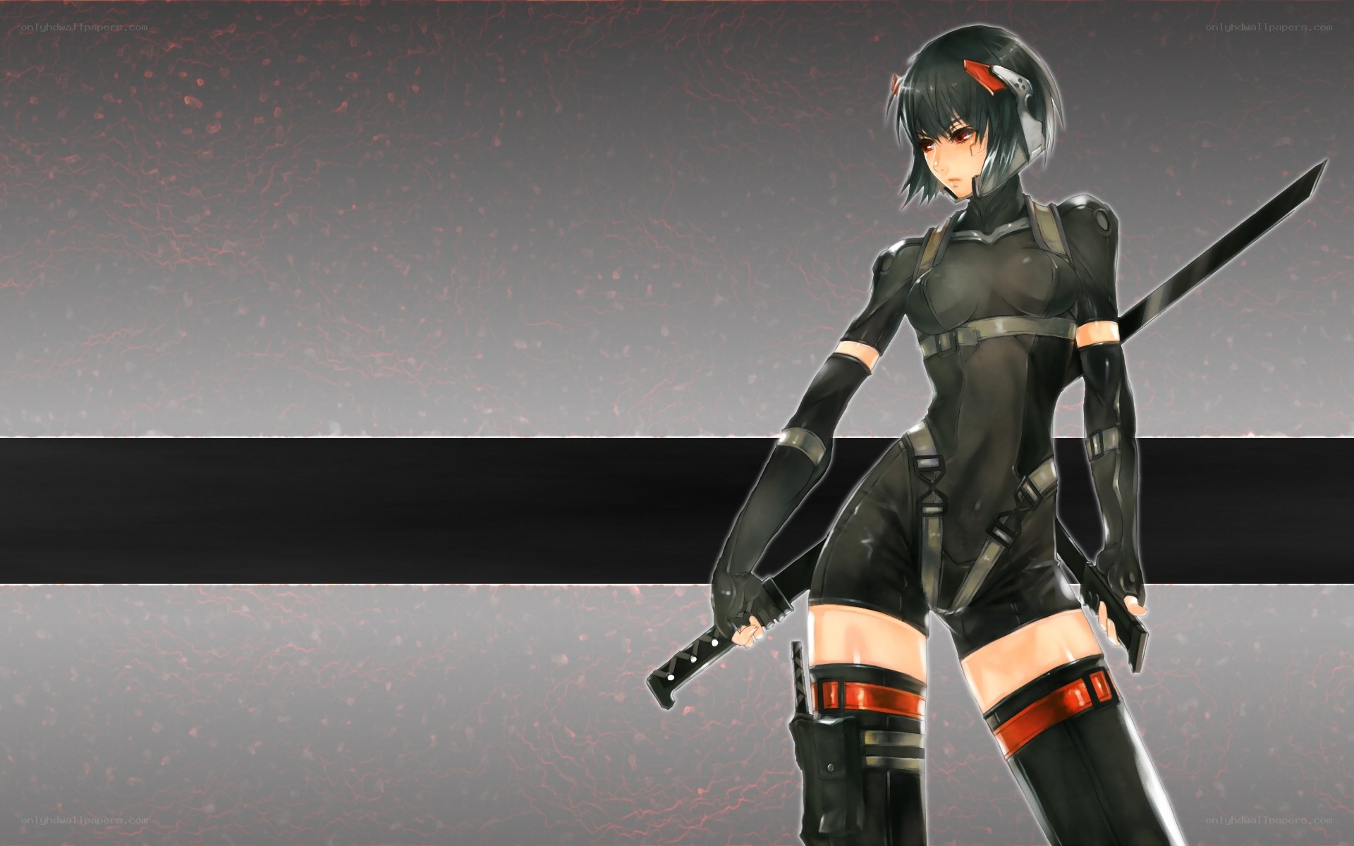 anime ninja warrior with swords
