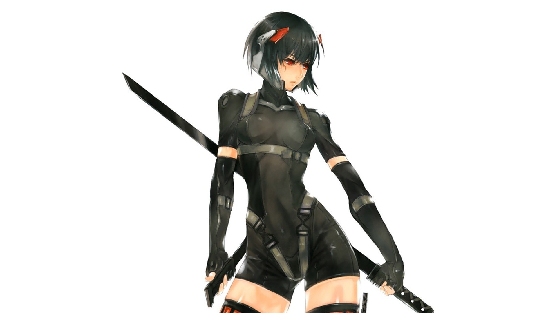 anime ninja warrior with swords