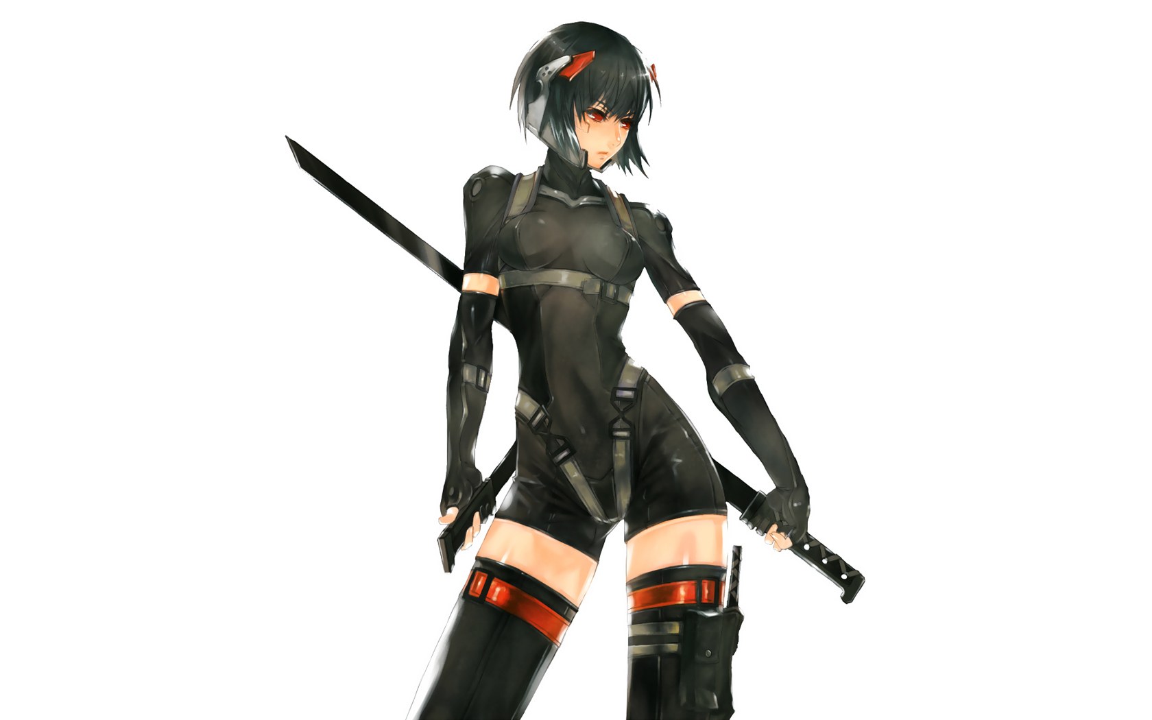 anime ninja warrior with swords