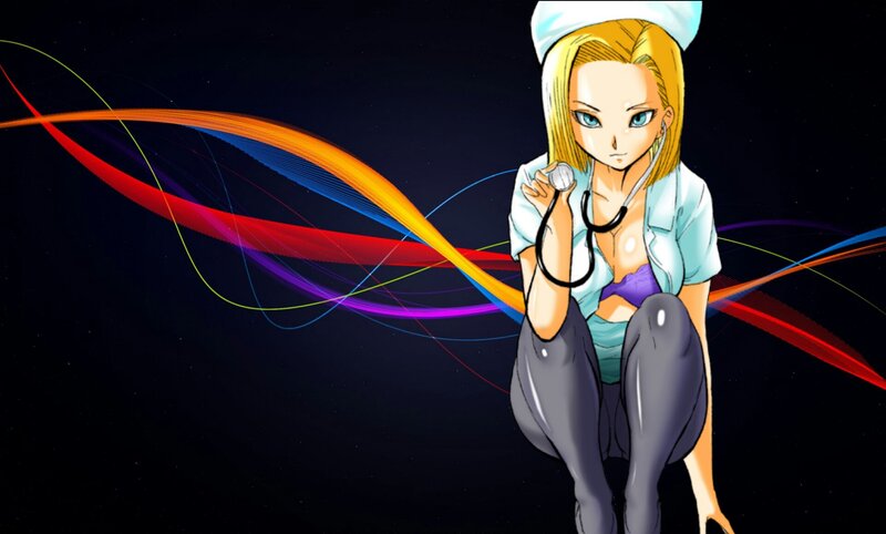 Anime Nurse Character — Black, Dramatic