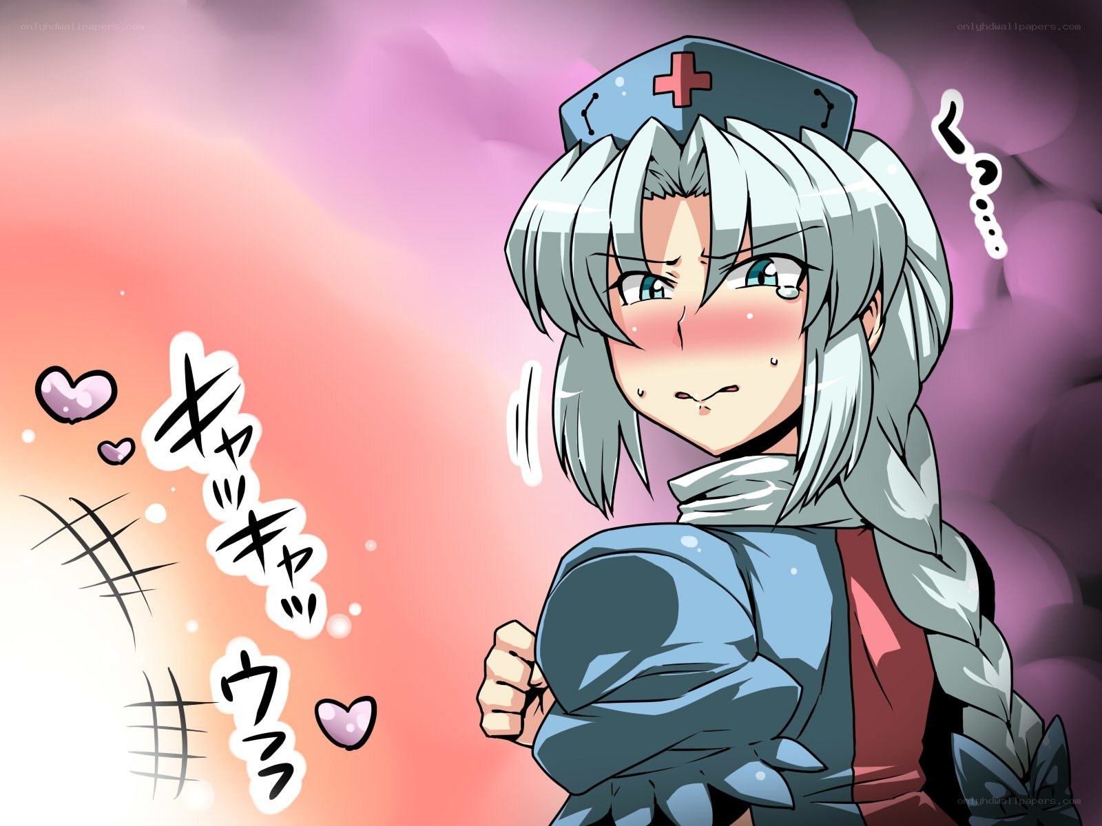 anime nurse character blush