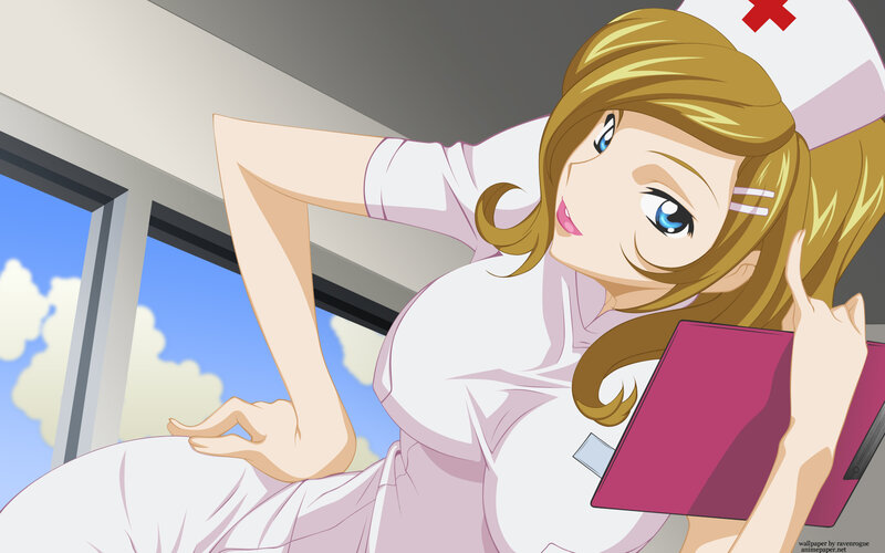 Anime Nurse Character — White, Calm, Afternoon