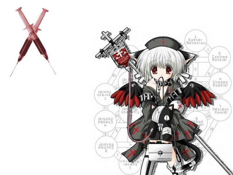 Anime Nurse Character — White, Dark