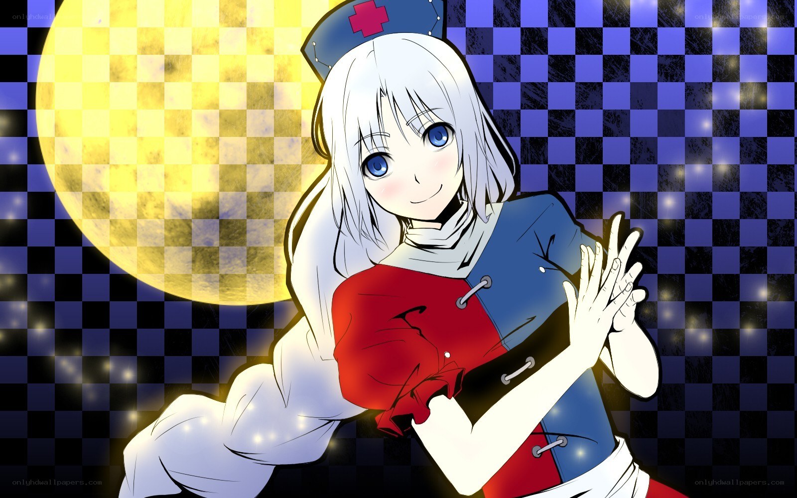 anime nurse character with moon