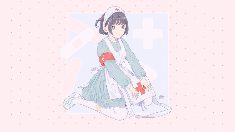 Anime Nurse Girl — Pink, Calm, Bandage