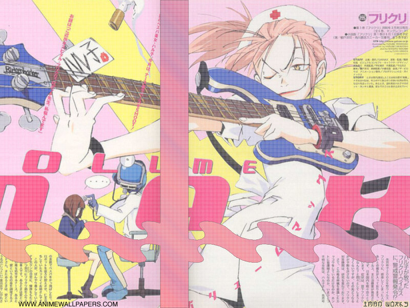 Anime nurse with bass guitar