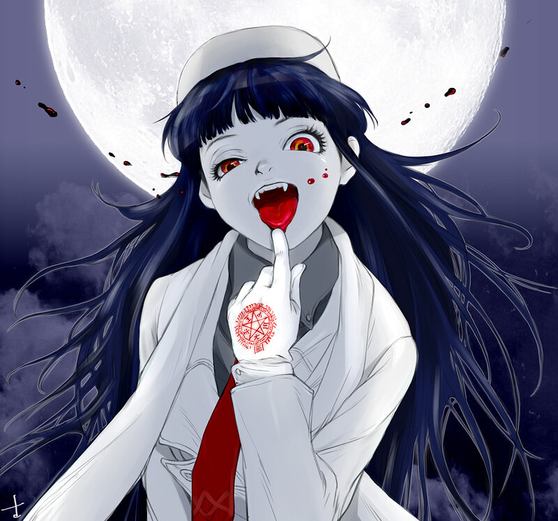 Anime Nurse with Blood