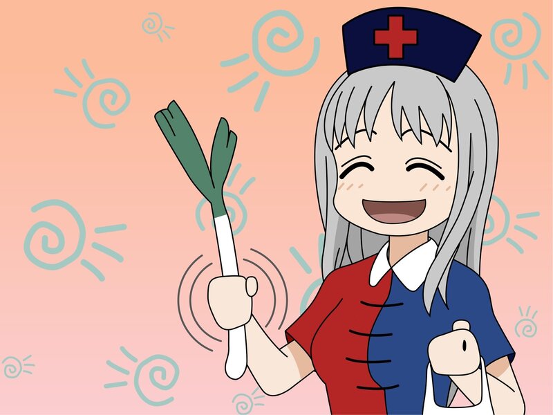 anime nurse with green onion