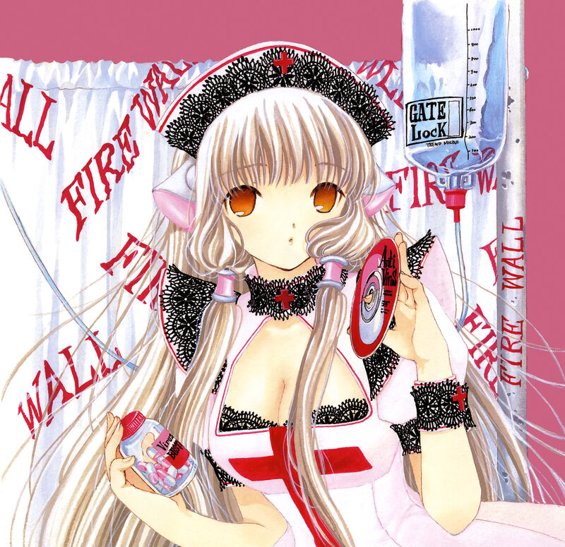 anime nurse with medical items