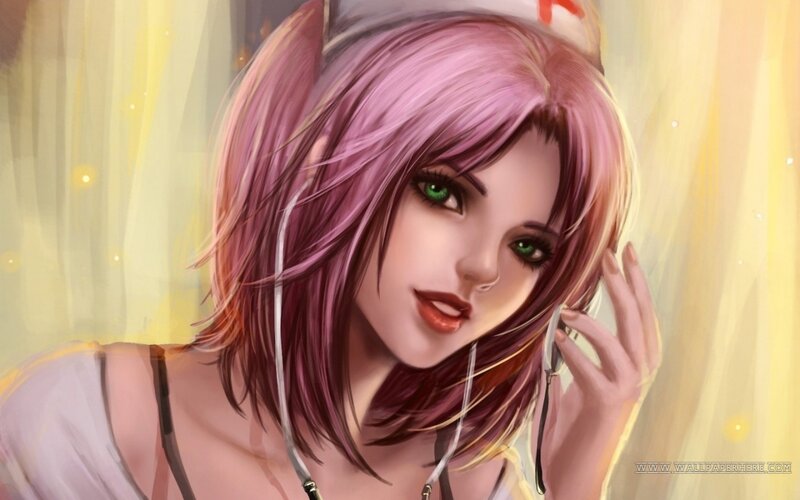 anime nurse with pink hair