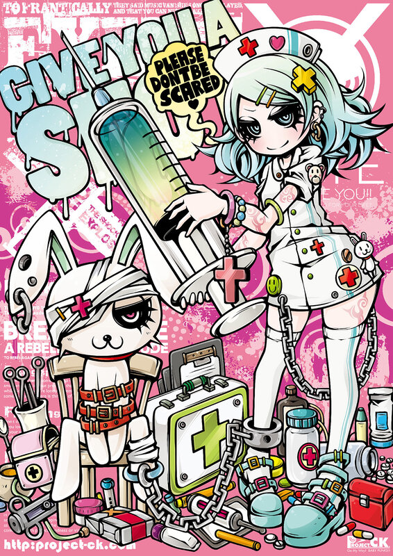 Anime Nurse with Rabbit