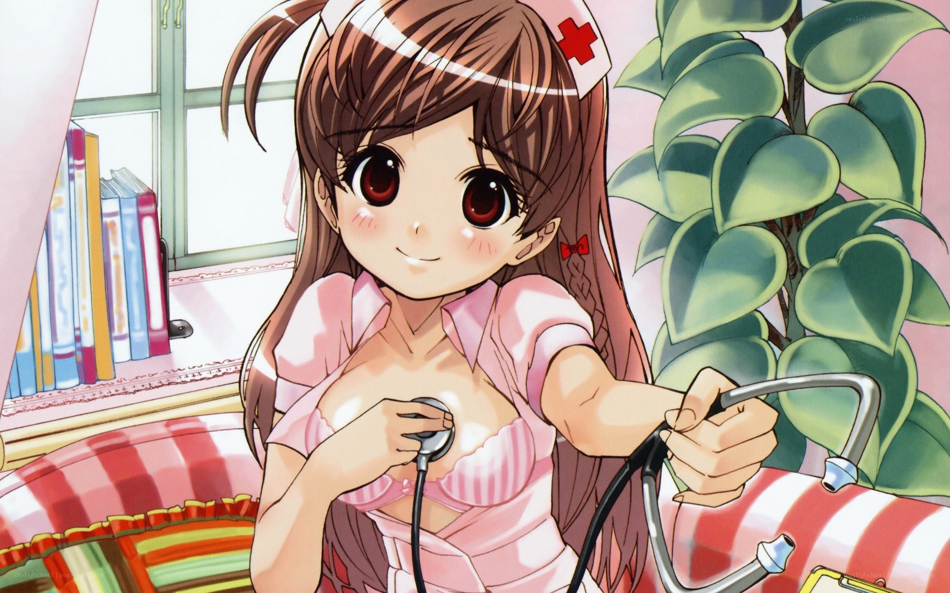 anime nurse with stethoscope