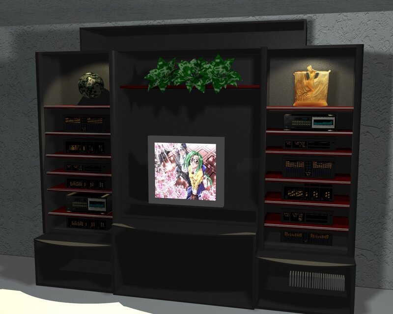 anime on entertainment center