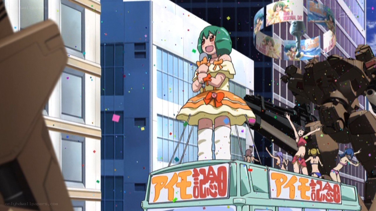Anime parade with giant robot