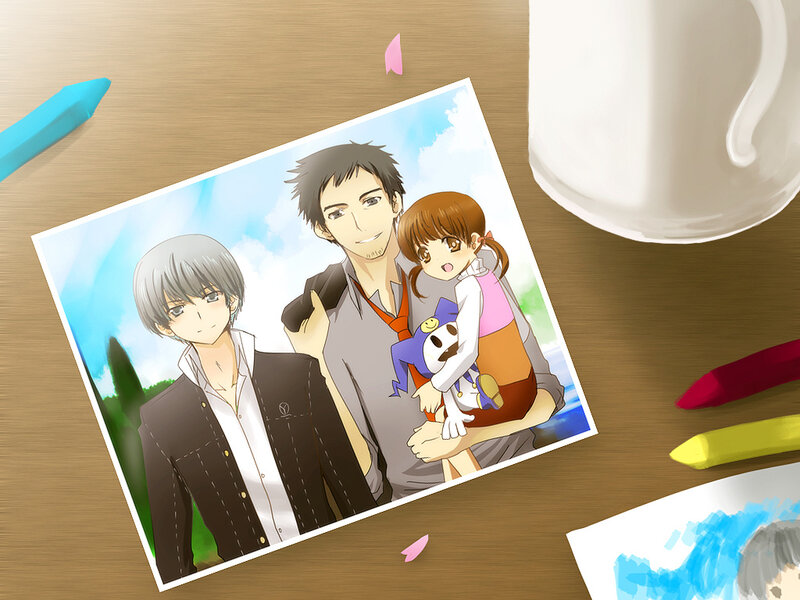 anime photo on a table