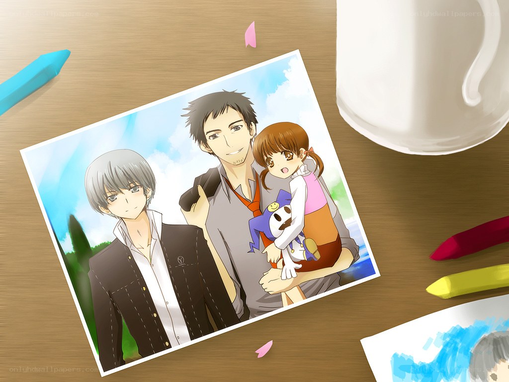 anime photo on a table