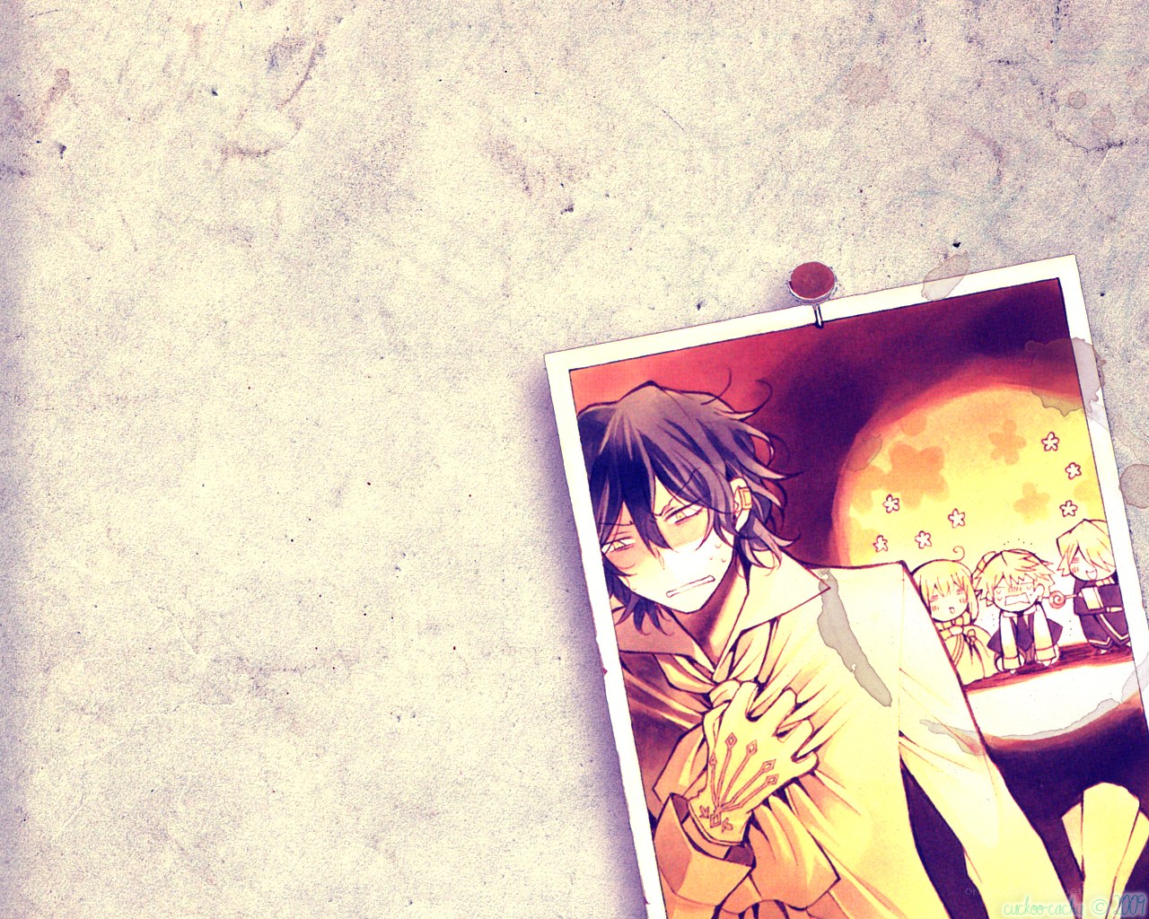 anime photo on a wall