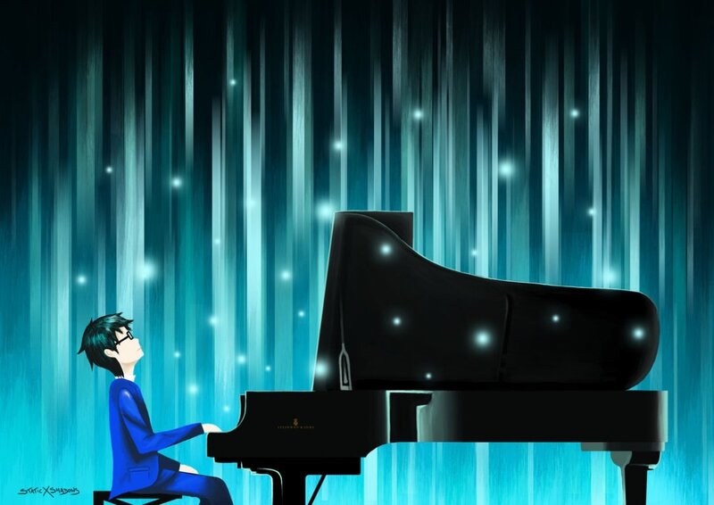 Anime Pianist at Piano