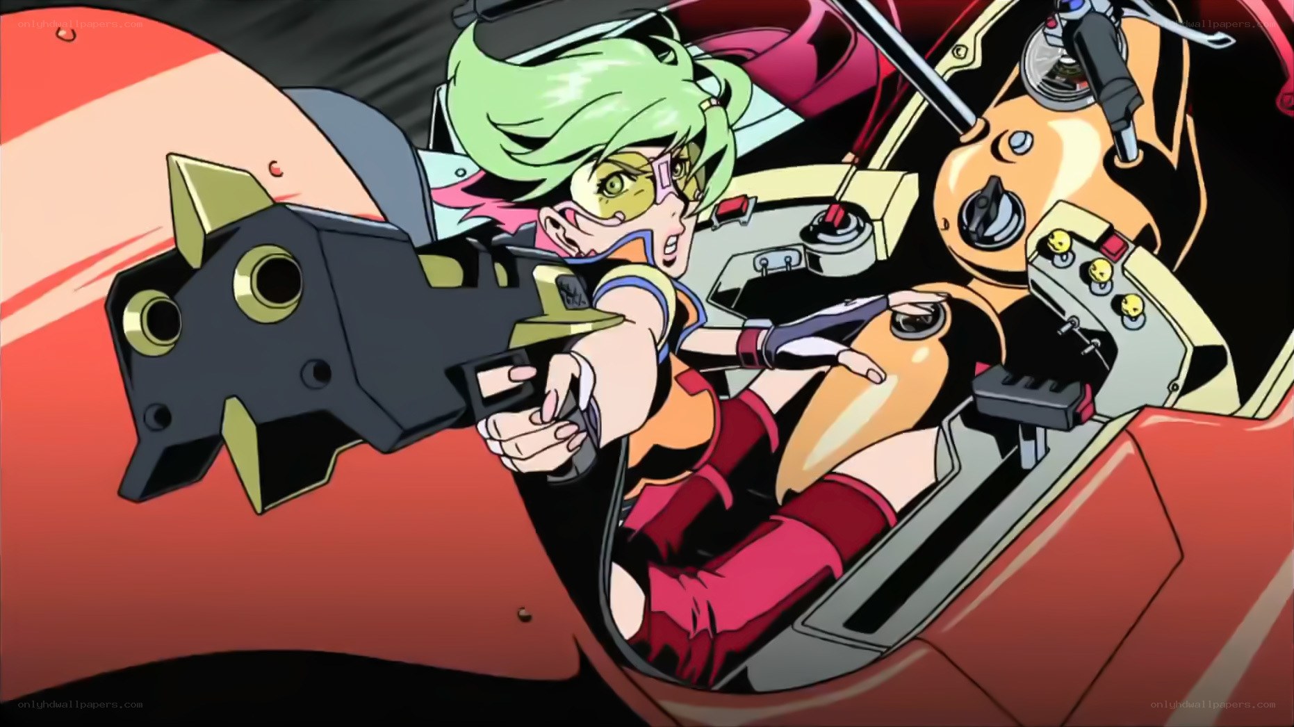 anime pilot in cockpit