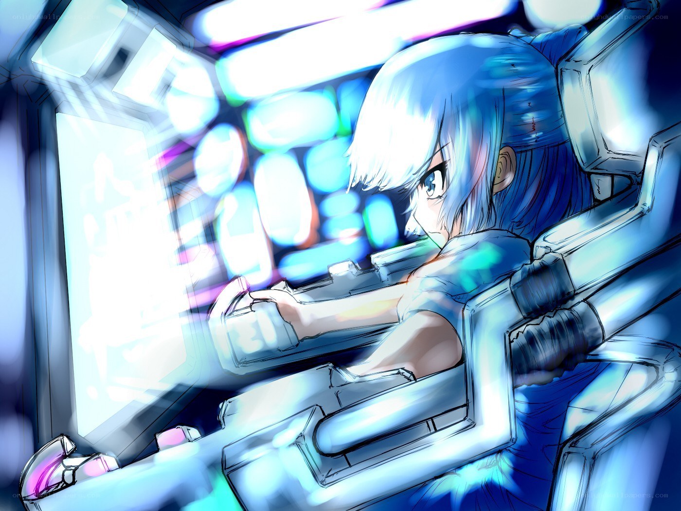 anime pilot in cockpit