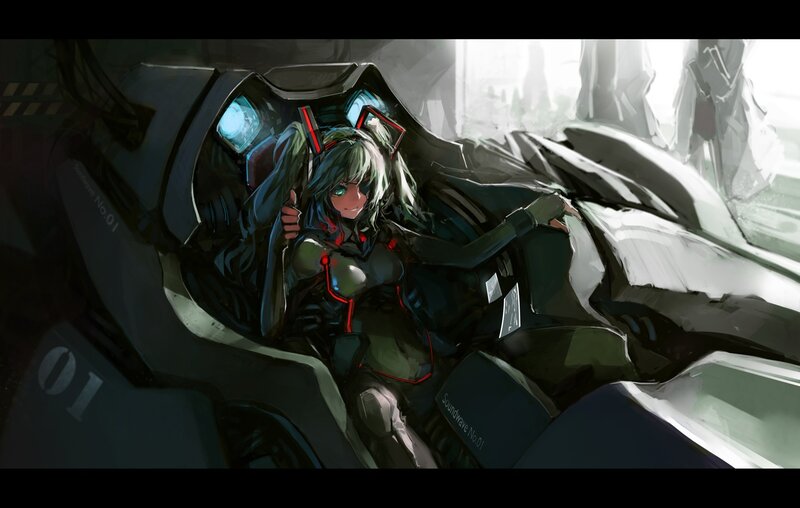 anime pilot in cockpit