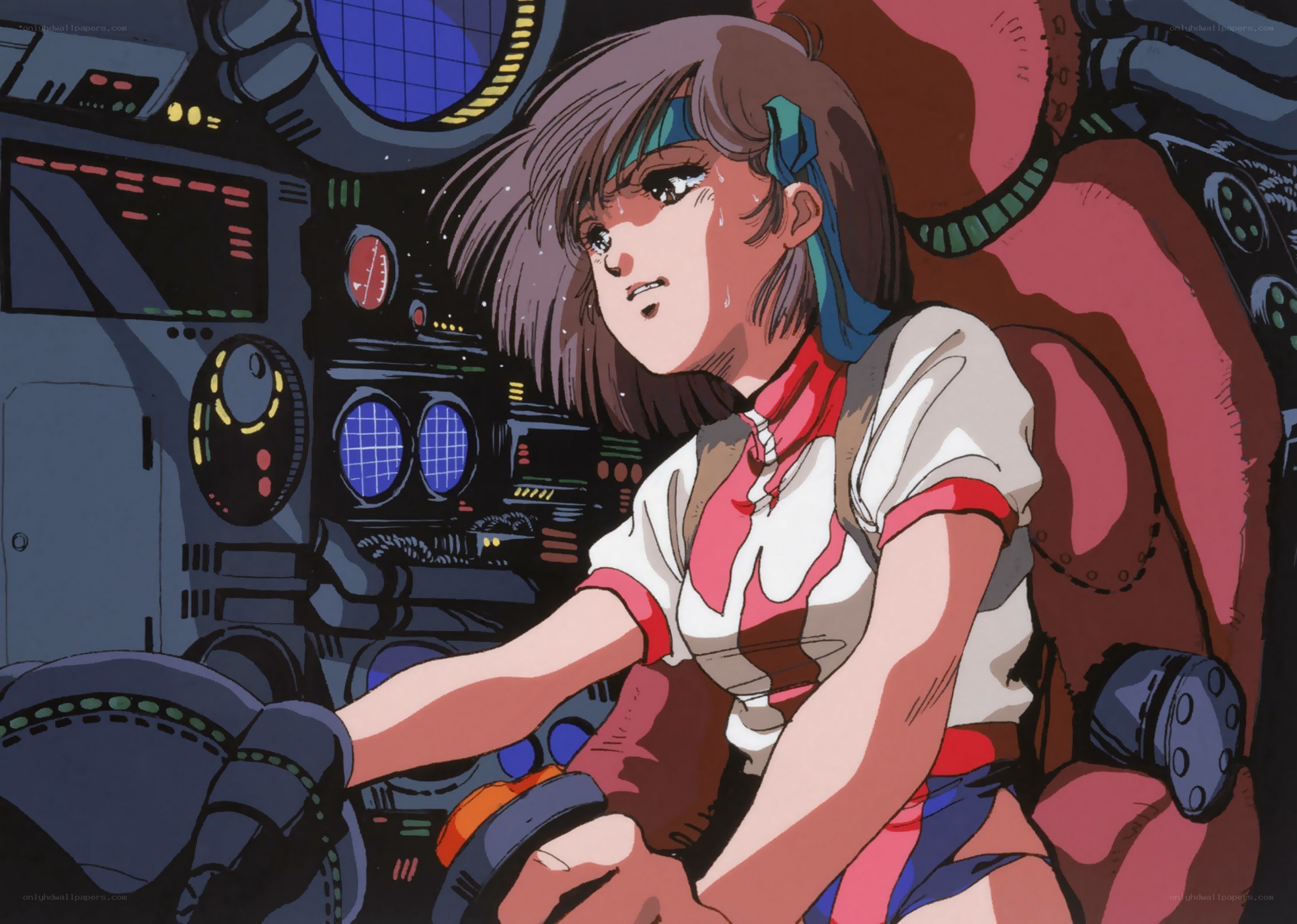 anime pilot in cockpit