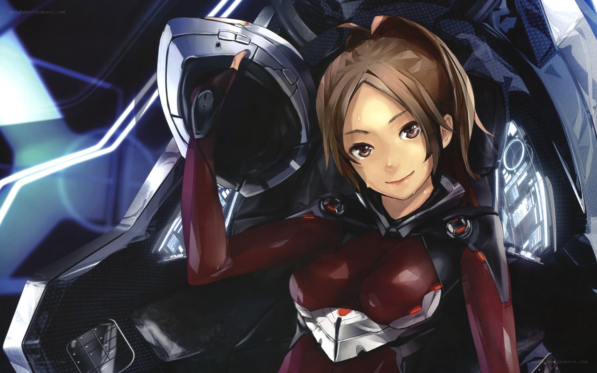 anime pilot in cockpit