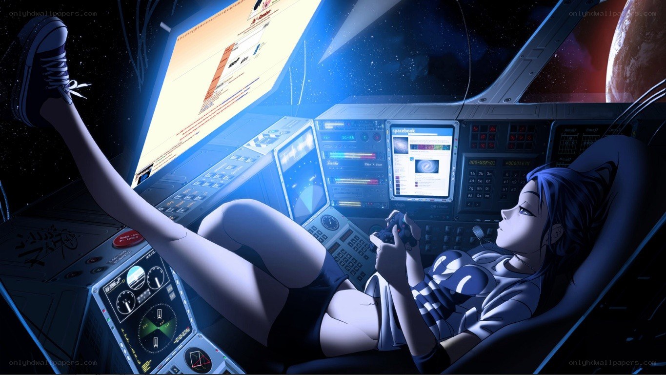 anime pilot in cockpit