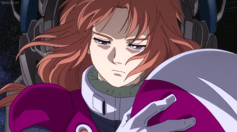 Anime Pilot in Cockpit — Purple, Serious