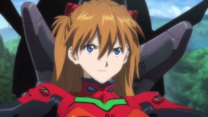 Anime Pilot in Cockpit — Red, Determined