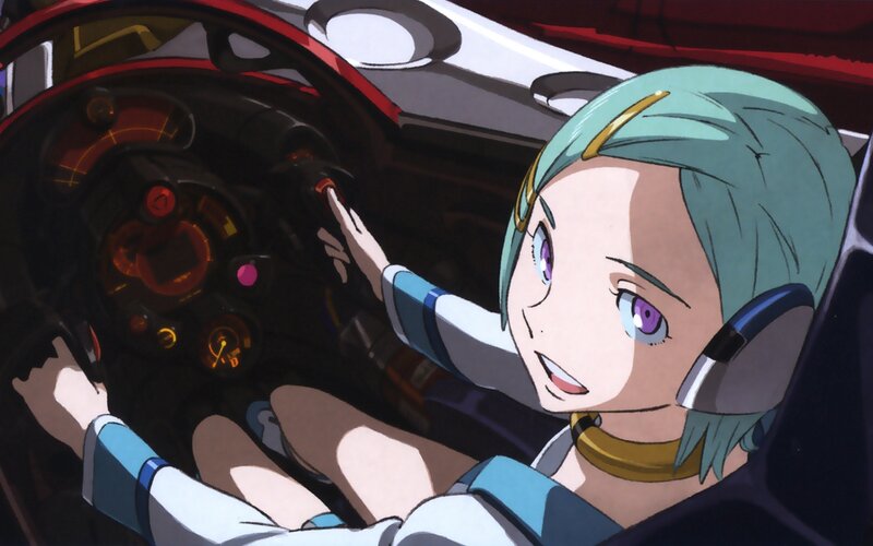 anime pilot in cockpit