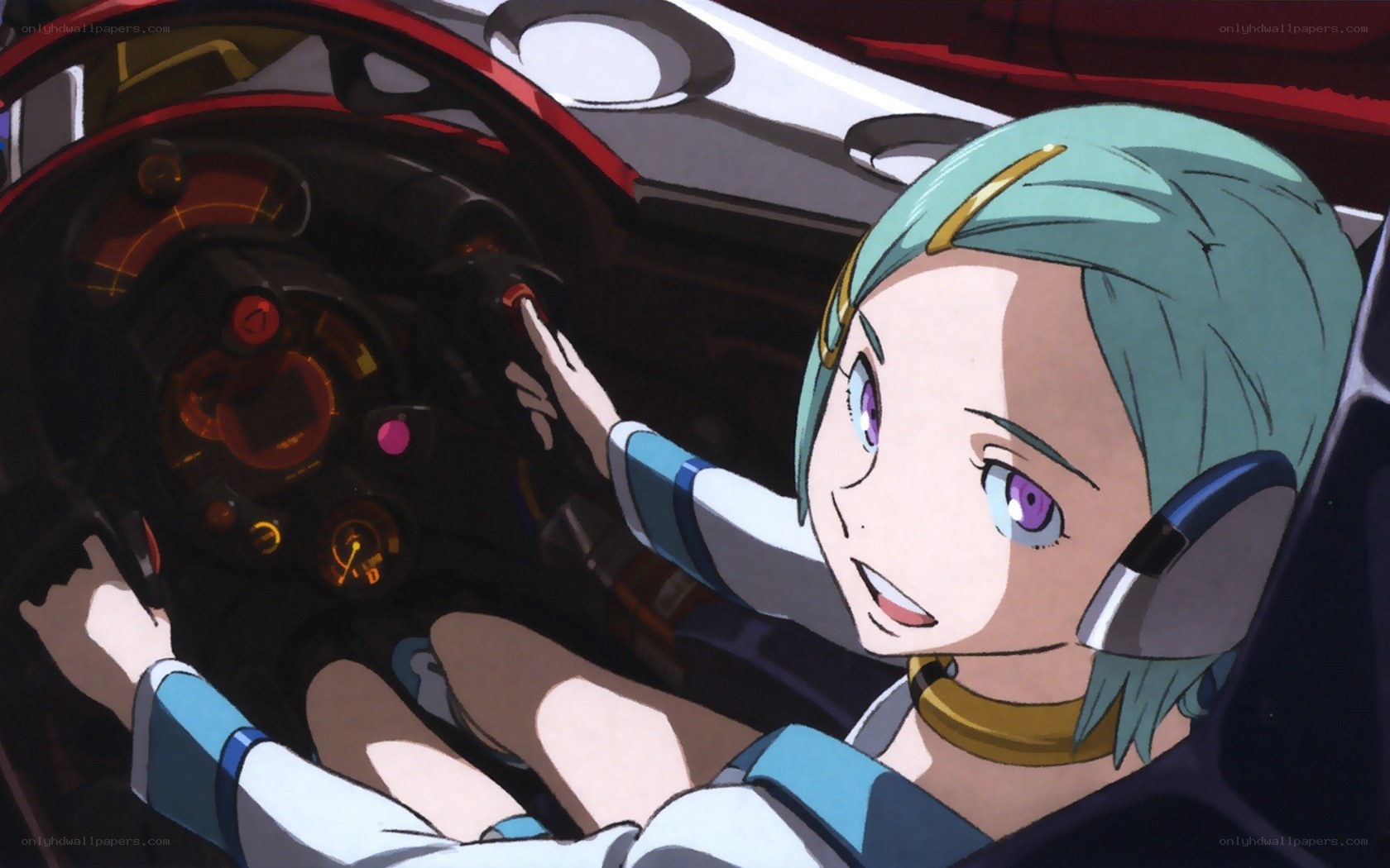 anime pilot in cockpit