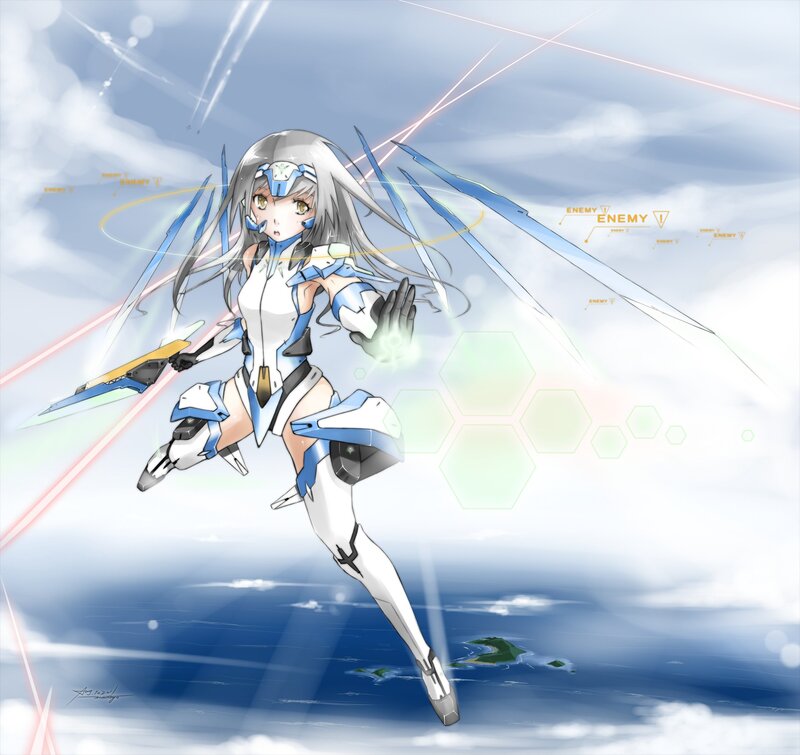 anime pilot in combat suit
